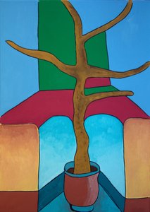 水やりをしていない盆栽、2009年（キャンバスに油彩） 作： Jan Groneberg