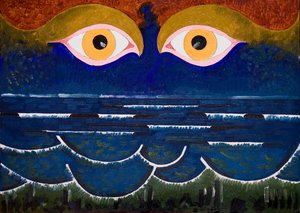 海を見つめる海、2006年（木に油彩） 作： Jan Groneberg