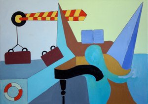 スタインウェイに別れを告げる最後のチャンス、2009年（キャンバスに油彩） 作： Jan Groneberg