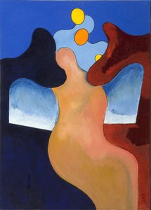 翼の1つを負傷した女性、2009年（キャンバスに油彩） 作： Jan Groneberg