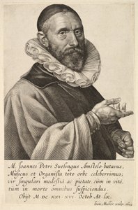 Jans Pietersz Sweelinckのポートレート、パブ。1624年（彫版 作： Jan Harmensz Muller