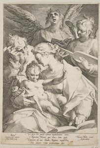天使が付き添う聖家族 作： Jan Harmensz. Muller