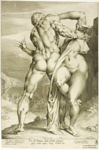 サビーヌの女のレイプ、後ろからの眺め 作： Jan Harmensz. Muller