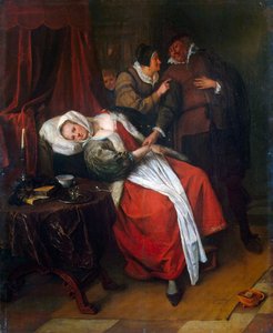 医師の診察」、c1660。 作： Jan Havicksz Steen