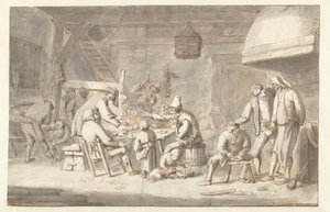 カードプレイヤーがいる旅館のシーン 作： Jan Havicksz. Steen