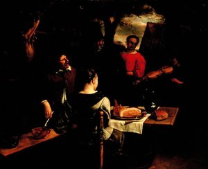 食事」または「若いヴァイオリニスト」1650-60年頃（パネル 作： Jan Havicksz. Steen
