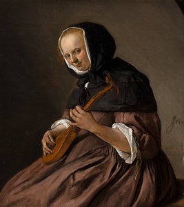 シッターンを奏でる女c。 1662年 作： Jan Havicksz. Steen