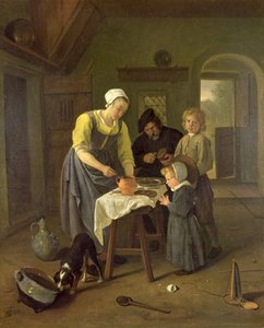 食事時の農民家族、1665年頃 作： Jan Havickszoon Steen