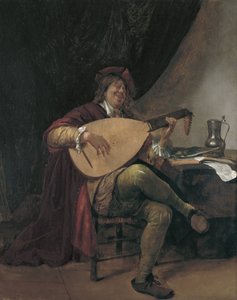 リュートを弾く自画像、1665年 作： Jan Havickszoon Steen