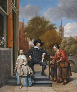 デルフトのバーガーとその娘、1655年 作： Jan Havickszoon Steen