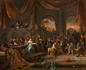 サムソンのモッキング、1675年頃。 作： Jan Havickszoon Steen