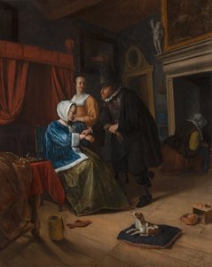 病気の少女、1660年頃 作： Jan Havickszoon Steen