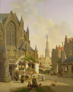 オランダの町の野菜屋台 作： Jan Hendrik Verheyen