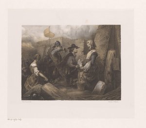 城門の女性と兵士、おそらくケナウ・シモンズダッター 作： Jan Hendrik van de Laar