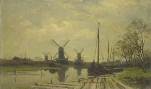 アムステルダム、バールシェス近くの水路 作： Jan Hillebrand Wijsmuller