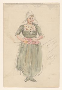 伝統的な衣装で立っている女の子 作： Jan Hoynck van Papendrecht