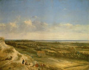 砂丘の風景、おそらくサントポールトの近く、1675年頃（キャンバスに油彩） 作： Jan II Vermeer van Haarlem