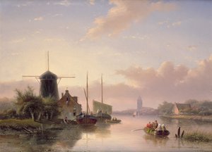 日没時の夏の風景、1858 作： Jan Jacob Spohler