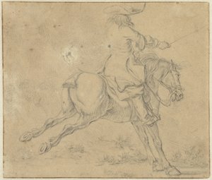 後ろ向き馬のライダー 作： Jan Jacobsz van der Stoffe