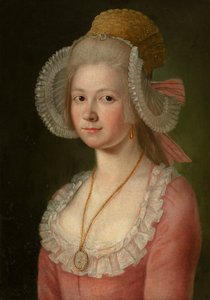 ボンネットを持つ女性の肖像1785 作： Jan Jahn