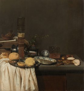 背の高いビールグラスのある静物 作： Jan Jansz. van de Velde (III)