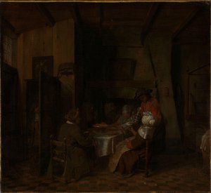 農民のコテージでの家族の食事 作： Jan JosefHoremans長老