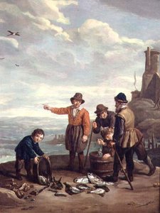 浜辺の漁師たち 作： Jan Josef the Elder Horemans