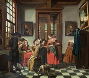 カードゲーム（キャンバスに油彩） 作： Jan Josef the Younger Horemans