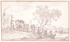 旅人を乗せた宿屋のワゴン 作： Jan Josefsz van Goyen