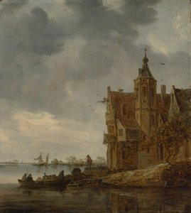 水辺のカントリーハウス、1646年。 作： Jan Josephsz van Goyen