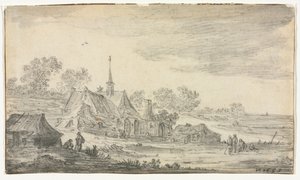 海岸沿いの建物のグループ、1653年。 作： Jan Josephsz van Goyen