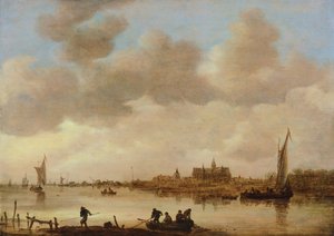 ヤン・ファン・ゴイエン（1596-1656）の「風景」。 作： Jan Josephsz van Goyen