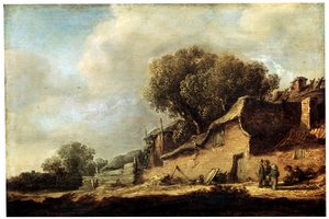 農民のコテージのある風景、1631年。 作： Jan Josephsz van Goyen