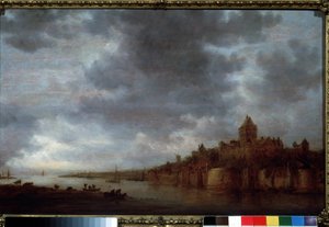 「オランダのナイメーヘンでのワール川の眺め」（ナイメーヘンのファルクホフ）ヤン・ジョセフ・ファン・ゴイェン（1596-1656）による絵画、1649年プーシキン美術館モスクワ 作： Jan Josephsz van Goyen