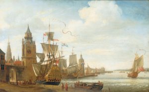 アントワープ港のモチーフのカプリッチョ 作： Jan Karel Donatus van Beecq