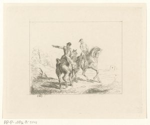 二人の騎手のいる風景 作： Jan Karel Jacob de Jonge