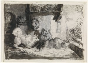 二匹の犬 作： Jan Karel Jacob de Jonge