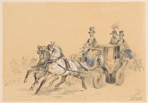 2頭の馬を利用した用心深い 作： Jan Karel Jacob de Jonge