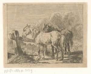 2 頭の馬がいる牧草地 作： Jan Karel Jacob de Jonge