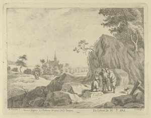 旅人と羊飼いのいる風景 作： Jan Lauwryn Krafft (I)