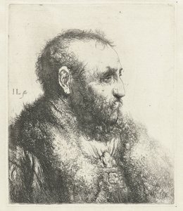 毛皮のコートを着た老人の胸像 作： Jan Lievens