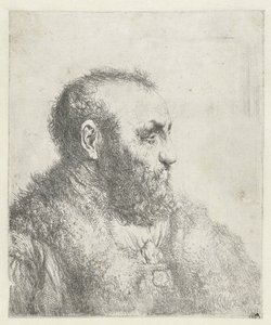 毛皮のコートを着た老人の胸像 作： Jan Lievens