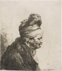 右向きの東洋人の胸像 作： Jan Lievens