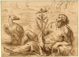 ワシと川の神 作： Jan Lievens