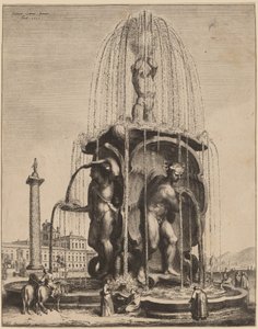 ローマの噴水とトラヤヌスの柱 作： Jan Lutma II