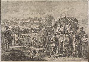 北ブラバントからアントワープに逃げる修道士たち、1637 年 作： Jan Luyken (attributed to)