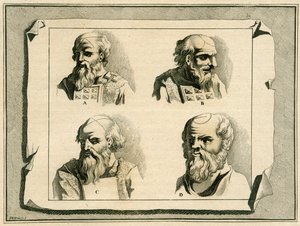 大祭司の頭に描かれたギリシャの手紙、1700年の油による油注ぎの開始 作： Jan Luyken