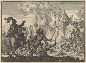 オランダ軍がティーネンの壁を襲撃、1635年 作： Jan Luyken