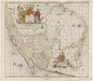 ゾイデル海とワッデン海の地図 Zuyder Zee の Paskaarte (オブジェクトのタイトル) 作： Jan Luyken