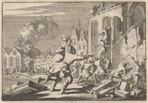 1688 年、ロンドンのカトリック礼拝堂の取り壊し 作： Jan Luyken